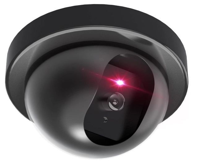 Dummy CCTV Dome Camera with Flashing Red LED Light (Pack of 1).
